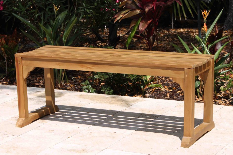Java 48in Backless Teak Bench Oceanic Teak Furniture