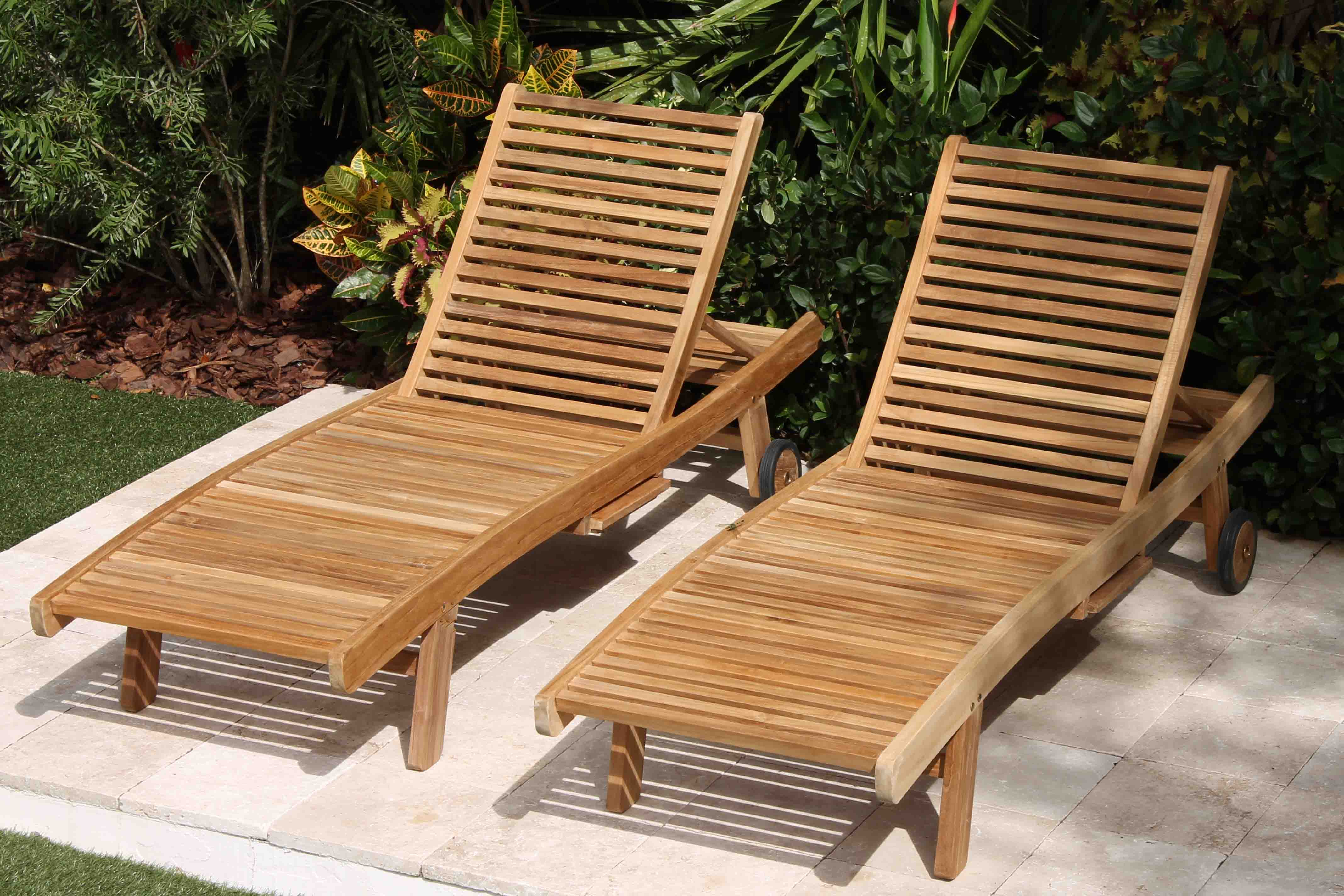 Set of 2 Teak Curve Loungers – Oceanic Teak Furniture