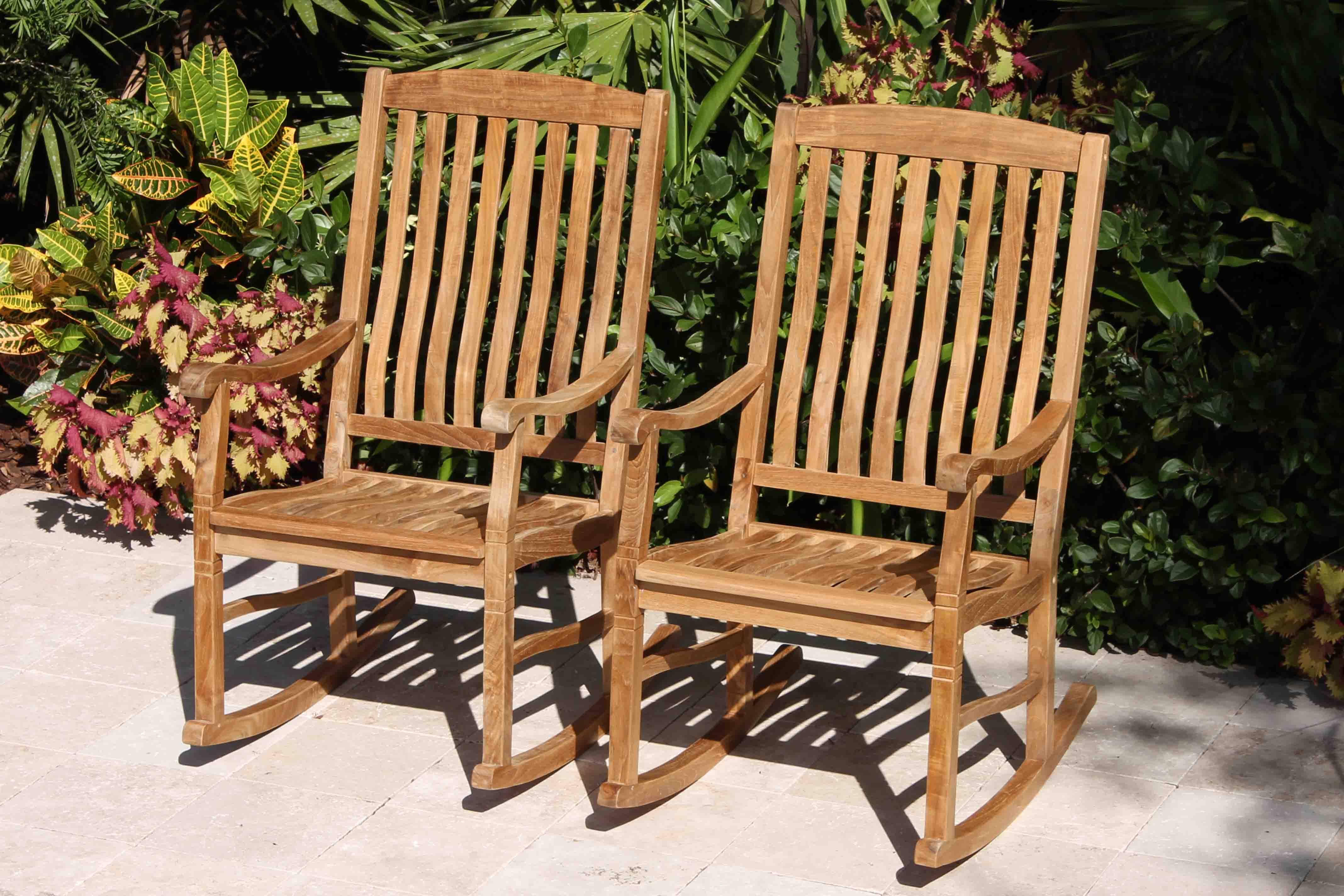 Set of 2 Teak Rocking Chairs – Oceanic Teak Furniture