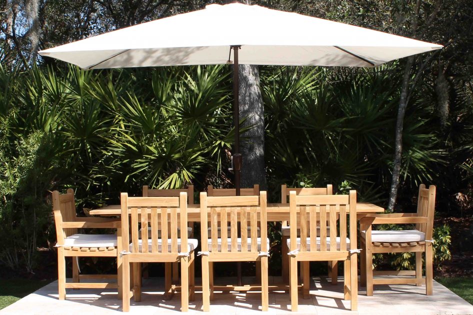 8 x 10ft Rectangular Aluminum Umbrella – Oceanic Teak Furniture