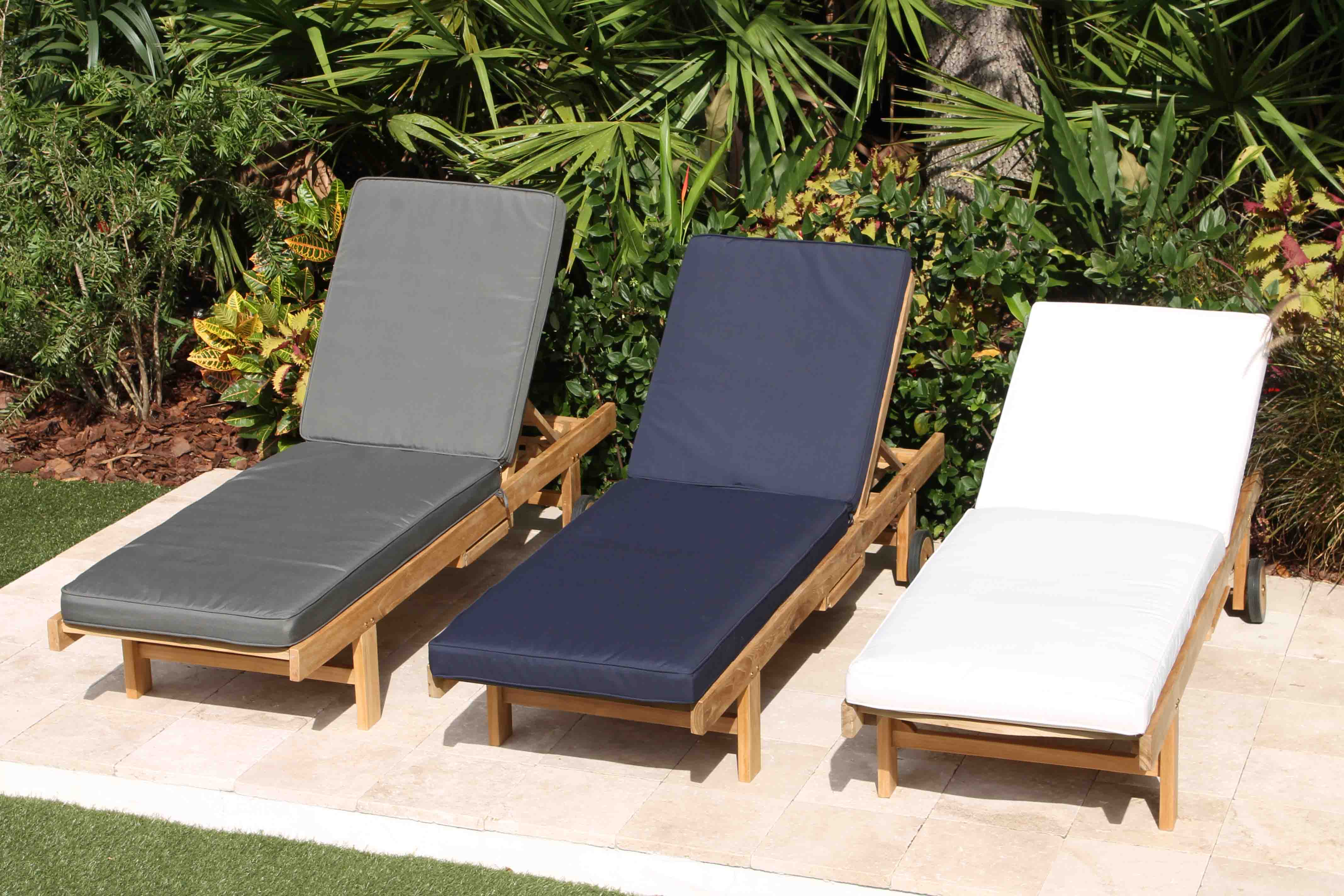 Set of 2 Chaise Lounger Cushion – Oceanic Teak Furniture