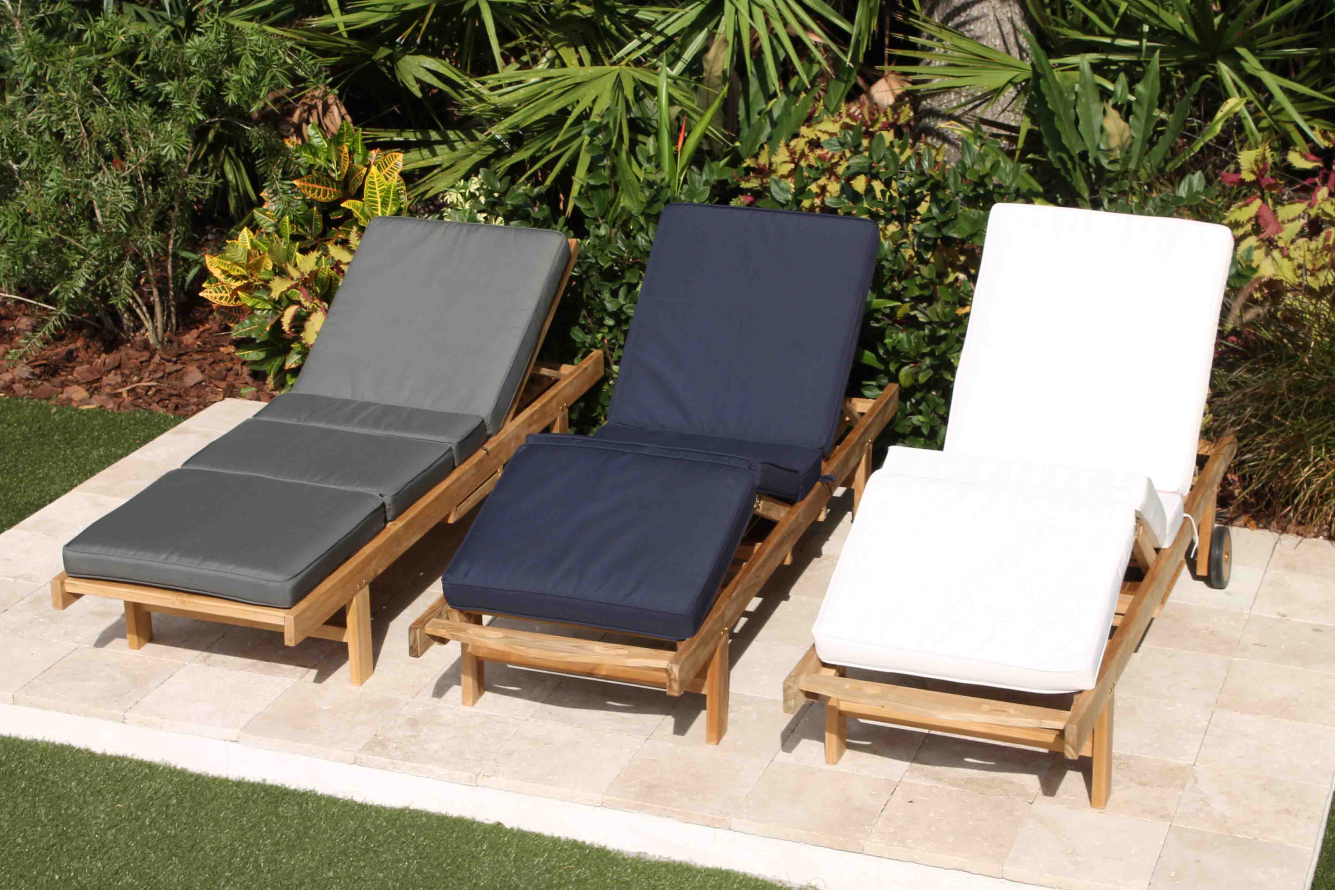 Set of 2 DeLuxe Lounger Cushion – Oceanic Teak Furniture