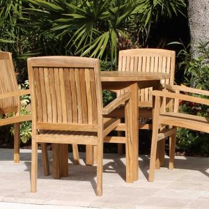 36in Round Table & Pacific Armchairs - Side