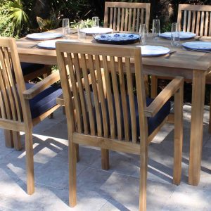 60in Table & Hampton Armchairs - dressed