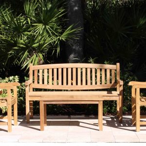 Java Oval 60in Bench Set - front