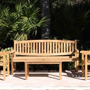 Java Oval 72in Bench Set - front
