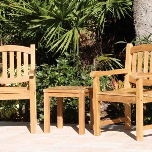 Java Oval Armchairs and Coffee Table