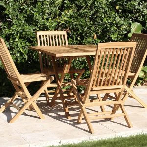 Square Parabola Folding Table + Cape Chairs 4