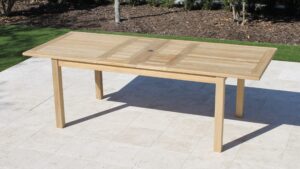 95in Rectangular 4 leg Double Extention Table fully extended