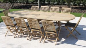 Plymouth Chair with 120in Oval Table Slate Cushion