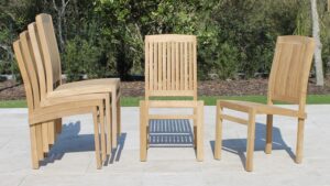 36in Square Table & 4 Pacific Chair Teak Set Plus Free Cushion