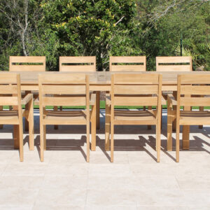 120in Rectangular Extending Table with South Beach Armchair 1