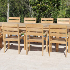 120in Rectangular Extending Table with South Beach Armchair 2