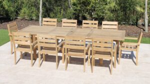 120in Rectangular Extending Table with South Beach Armchair 3