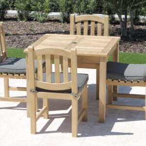 36in Square Table & 4 Java Oval Chair Teak Set Plus Free Cushions Pads