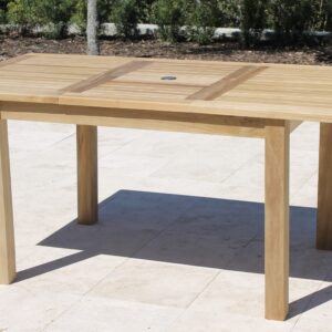 OUTLET CLEARANCE - Teak 67in Rectangular Extending Table