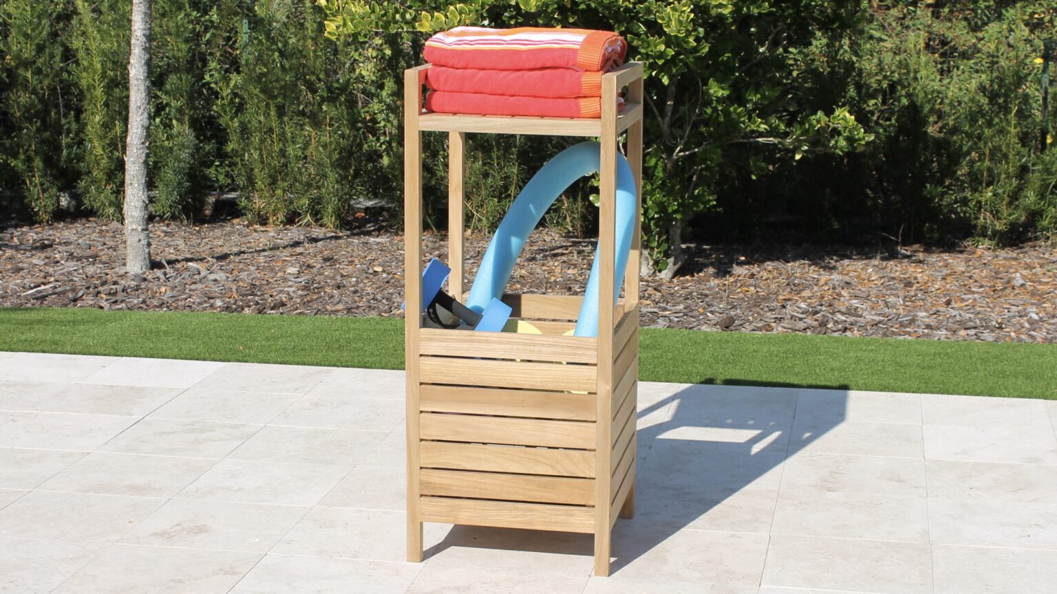 Teak Pool Storage/Towel Stand – Oceanic Teak Furniture