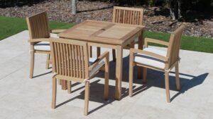 36in Square 4 Leg Table with Hampton Armchair Cushion