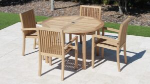 48in Round 4 Leg Table with Hampton Armchair 2
