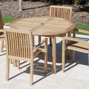 48in Round 4 Leg Table with Hampton Armchair 2