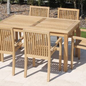 60in Rectangular Table with Hampton Armchair 2