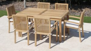 60in Rectangular Table with Hampton Armchair Cushion