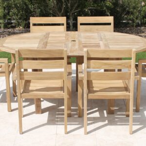 71in Round Double Extension Table with South Beach 1
