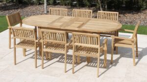 95in Oval Double Extension Table with Cove