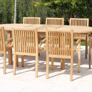 95in Oval Double Extension Table with Hampton 1