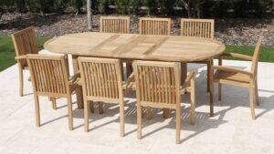 95in Oval Double Extension Table with Hampton