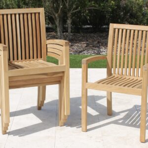 Teak 120in Rectangular Extending Table & 10 Hampton Chairs Set