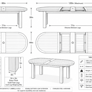 120in Oval Dimensions