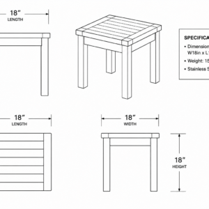18in Table dimensions