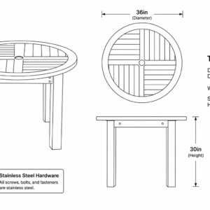 36in Round Dimensions