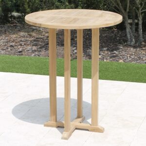 Teak 36in Round Bar Table
