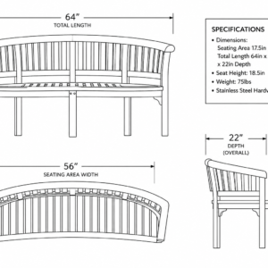 64in Banana Bench
