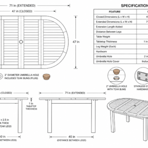71in Round Dimensions
