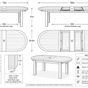 95in Oval Dimensions