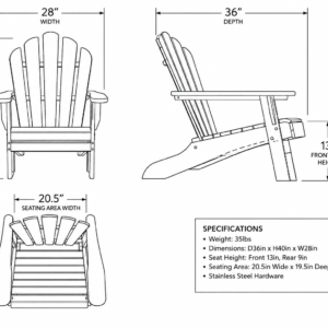 Adirondack dimensions