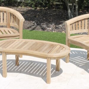 Teak Banana Armchair & Coffee Table Set