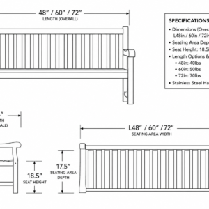 Java Bench dimensions
