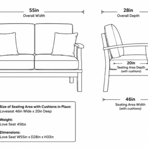 Original Loveseat Dimensions